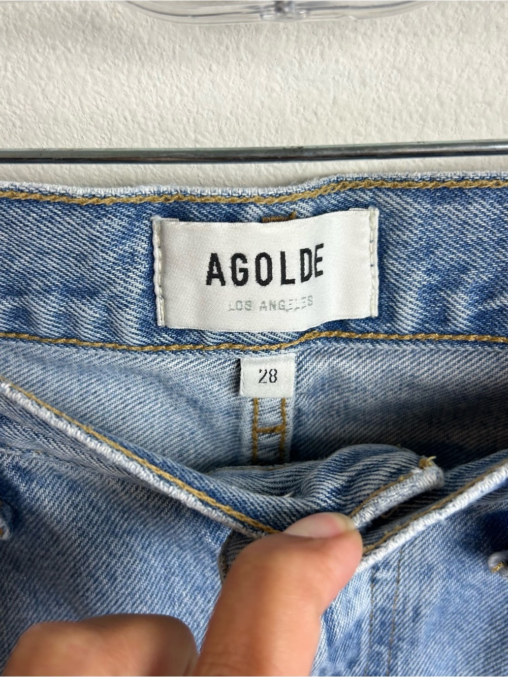 AGOLDE '90s Crop Mid Rise Loose Straight Jeans Distressed Sz 28 - Picture 4 of 13